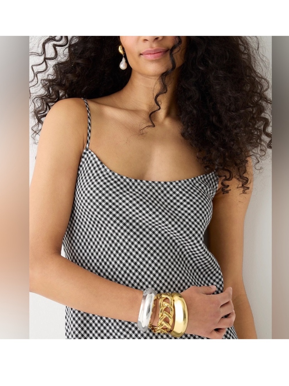 J. Crew Gwyneth slip dress in gingham linen Sz 18 - Picture 4 of 10